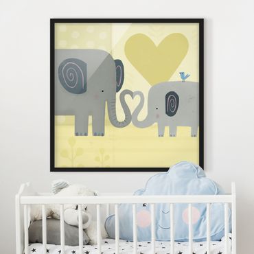 Poster encadré - Mum And I - Elephants
