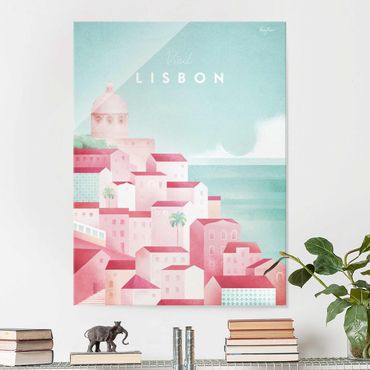 Tableau en verre - Travel Poster - Lisbon