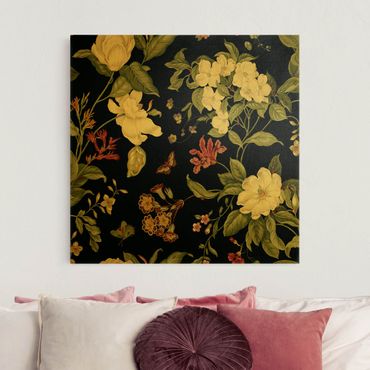 Impression sur toile - Garden Flowers On Black II