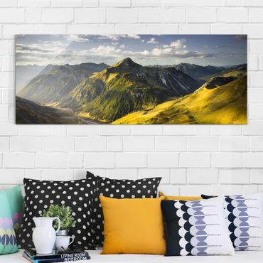 Tableau en verre - Mountains And Valley Of The Lechtal Alps In Tirol