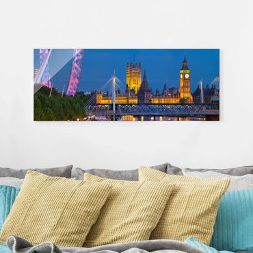Tableau en verre - Big Ben And Westminster Palace In London At Night