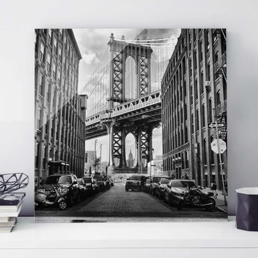 Tableau en verre - Manhattan Bridge In America