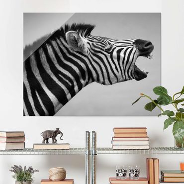 Tableau en verre - Roaring Zebra ll