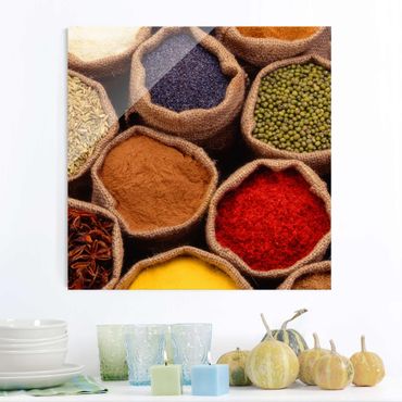 Tableau en verre - Colourful Spices