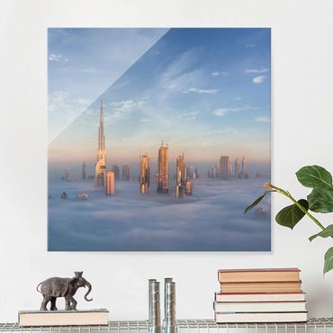 Tableau en verre - Dubai Above The Clouds