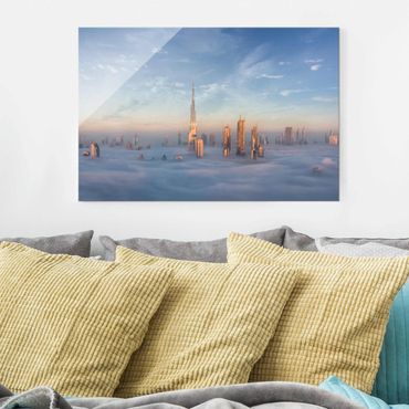 Tableau en verre - Dubai Above The Clouds