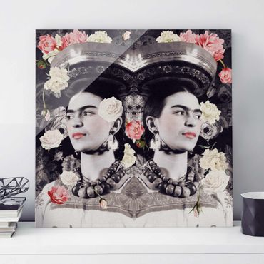 Tableau en verre - Frida Kahlo - Flower Flood