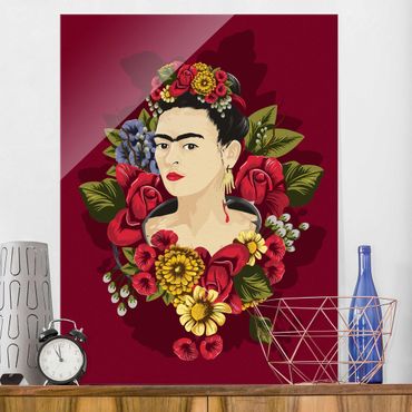 Tableau en verre - Frida Kahlo - Roses