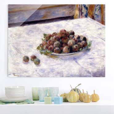 Tableau en verre - Auguste Renoir - Still Life, A Plate Of Plums