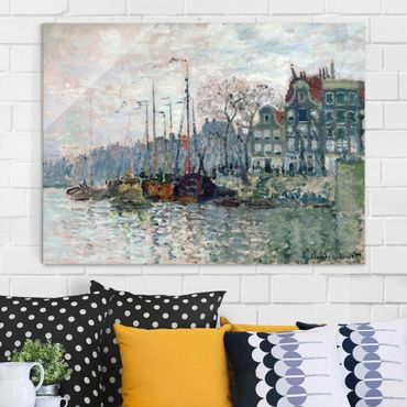 Tableau en verre - Claude Monet - View Of The Prins Hendrikkade And The Kromme Waal In Amsterdam