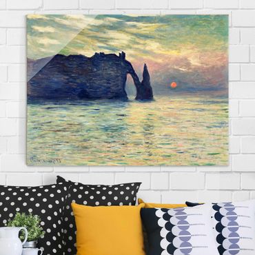 Tableau en verre - Claude Monet - The Cliff, Étretat, Sunset