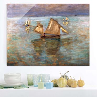 Tableau en verre - Claude Monet - Fishing Boats Near Pourville