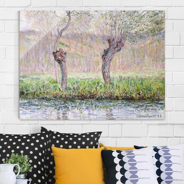Tableau en verre - Claude Monet - Willow Trees Spring