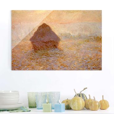 Tableau en verre - Claude Monet - Haystack In The Mist