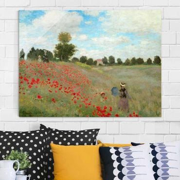 Tableau en verre - Claude Monet - Poppy Field Near Argenteuil