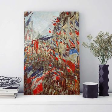 Tableau en verre - Claude Monet - The Rue Montorgueil with Flags