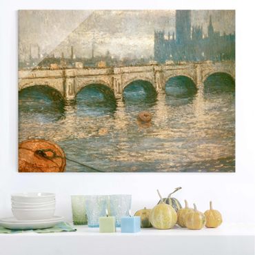 Tableau en verre - Claude Monet - Thames Bridge And Parliament Building In London