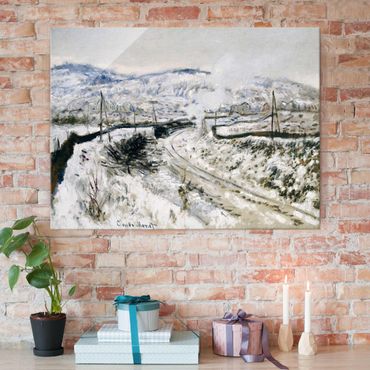 Tableau en verre - Claude Monet - Train In The Snow At Argenteuil