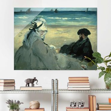 Tableau en verre - Edouard Manet - On The Beach
