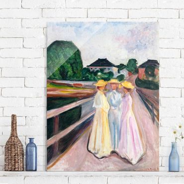 Tableau en verre - Edvard Munch - Three Girls on the Bridge
