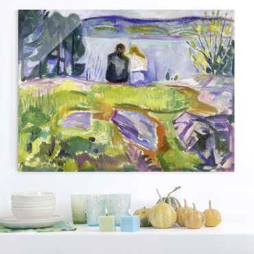 Tableau en verre - Edvard Munch - Spring (Love Couple On The Shore)