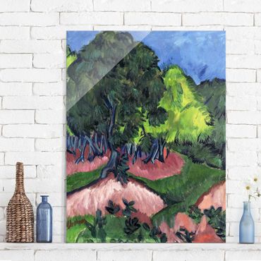 Tableau en verre - Ernst Ludwig Kirchner - Landscape with Chestnut Tree
