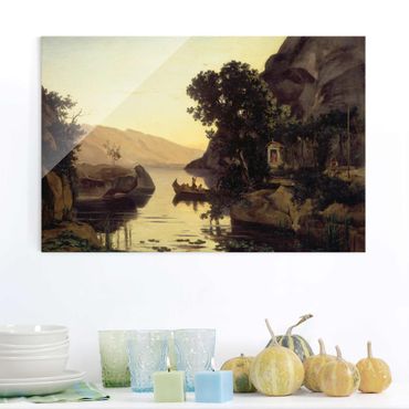 Tableau en verre - Jean-Baptiste Camille Corot - Landscape near Riva at Lake Garda