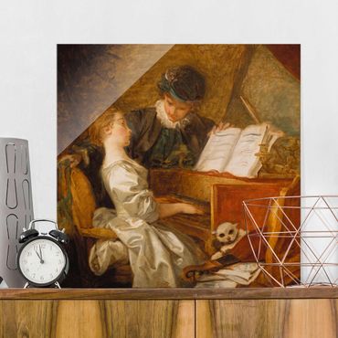 Tableau en verre - Jean Honoré Fragonard - The Piano Lesson