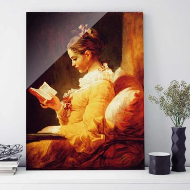 Tableau en verre - Jean Honoré Fragonard - Young Girl Reading