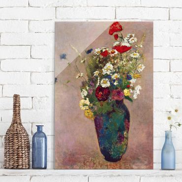 Tableau en verre - Odilon Redon - Flower Vase with Poppies