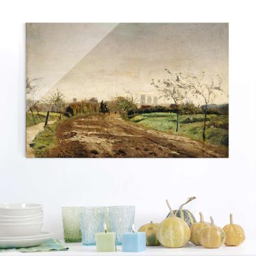 Tableau en verre - Otto Modersohn - Morning Landscape with Carriage near Münster