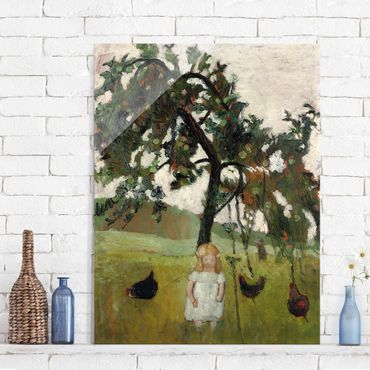 Tableau en verre - Paula Modersohn-Becker - Elsbeth with Chickens under Apple Tree