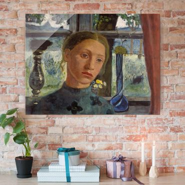 Tableau en verre - Paula Modersohn-Becker - Girl'S Head In Front Of A Window