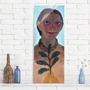 Tableau en verre - Paula Modersohn-Becker - Self-Portrait With Camellia Twig