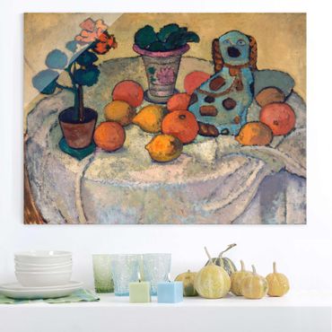 Tableau en verre - Paula Modersohn-Becker - Still Life With Oranges And Stoneware Dog