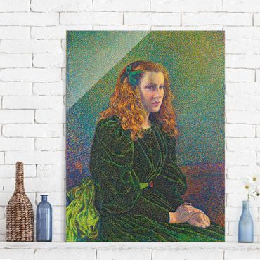 Tableau en verre - Theo van Rysselberghe - Young Woman in Green Dress
