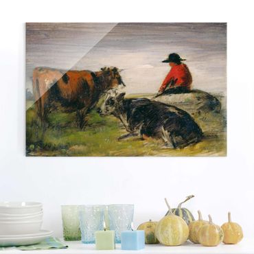 Tableau en verre - Wilhelm Busch - Shepherd with Cows