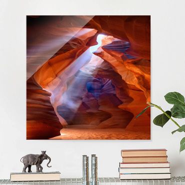 Tableau en verre - Play Of Light In Antelope Canyon