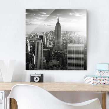 Tableau en verre - Manhattan Skyline