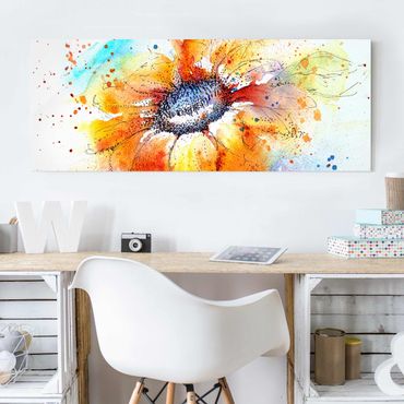 Tableau en verre - Painted Sunflower