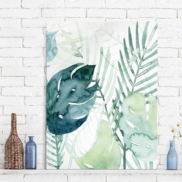 Tableau en verre - Palm Fronds In Watercolour I