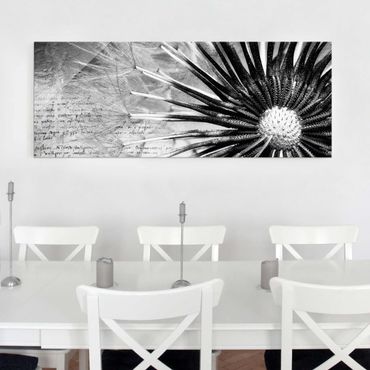 Tableau en verre - Dandelion Black & White