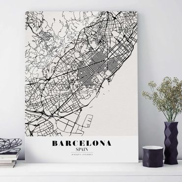 Tableau en verre - Barcelona City Map - Classic