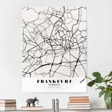 Tableau en verre - Frankfurt City City Map - Classical