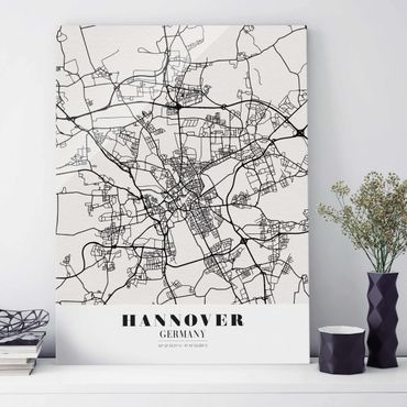 Tableau en verre - Hannover City Map - Classic