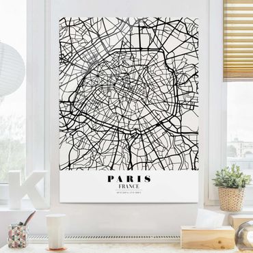 Tableau en verre - Paris City Map - Classic