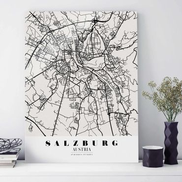 Tableau en verre - Salzburg City Map - Classic