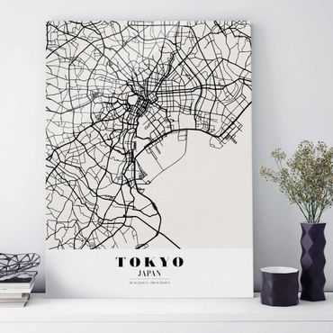 Tableau en verre - Tokyo City Map - Classic