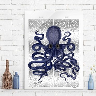 Tableau en verre - Animal Reading - Octopus