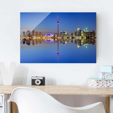 Tableau en verre - Toronto City Skyline Before Lake Ontario